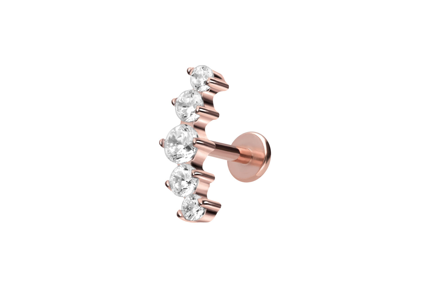 Titan Labret mit Innengewinde 5 EINGEFASSTE KRISTALLE